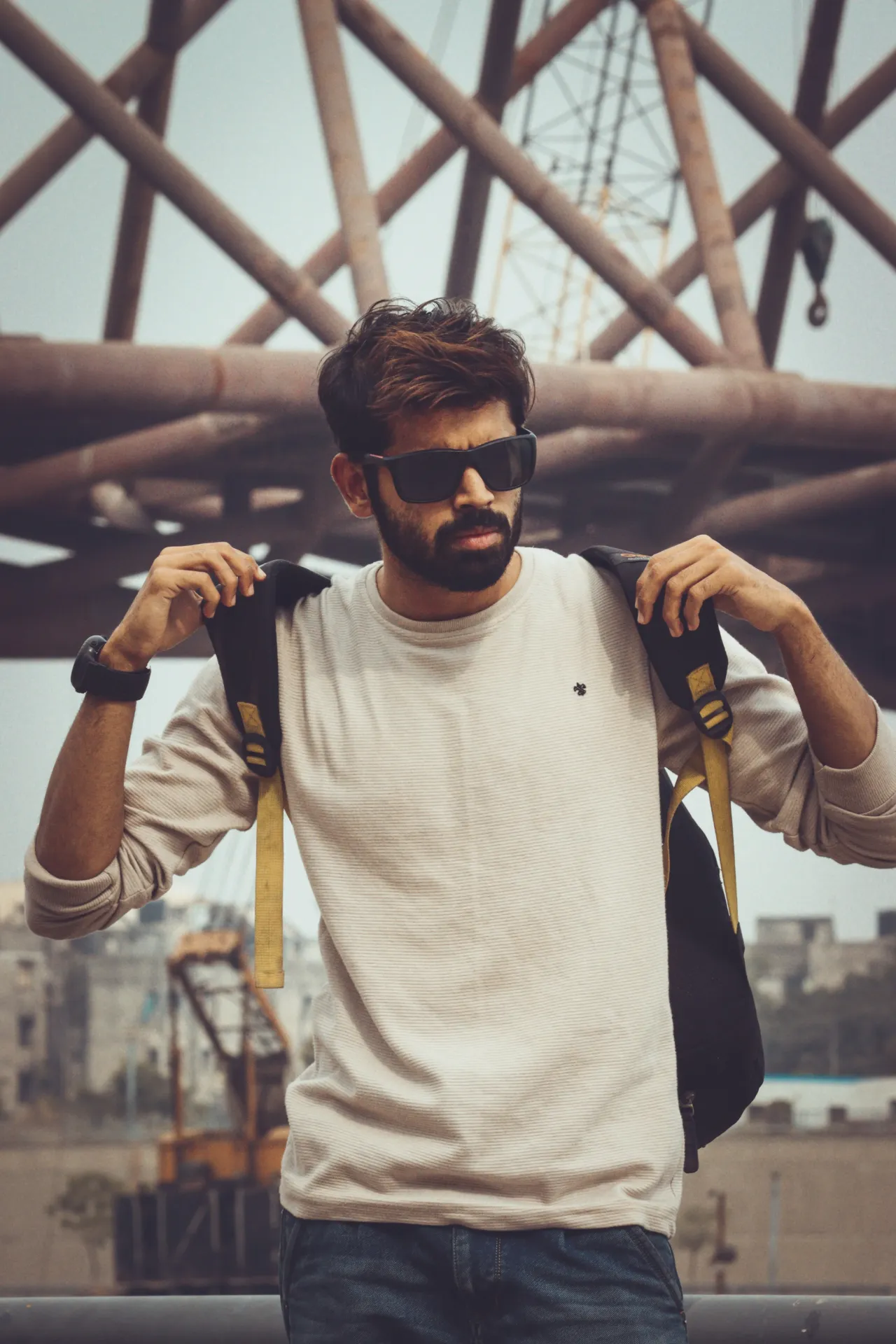 Artify Fashion Men's Full Sleeve Tshirt Cream (M)