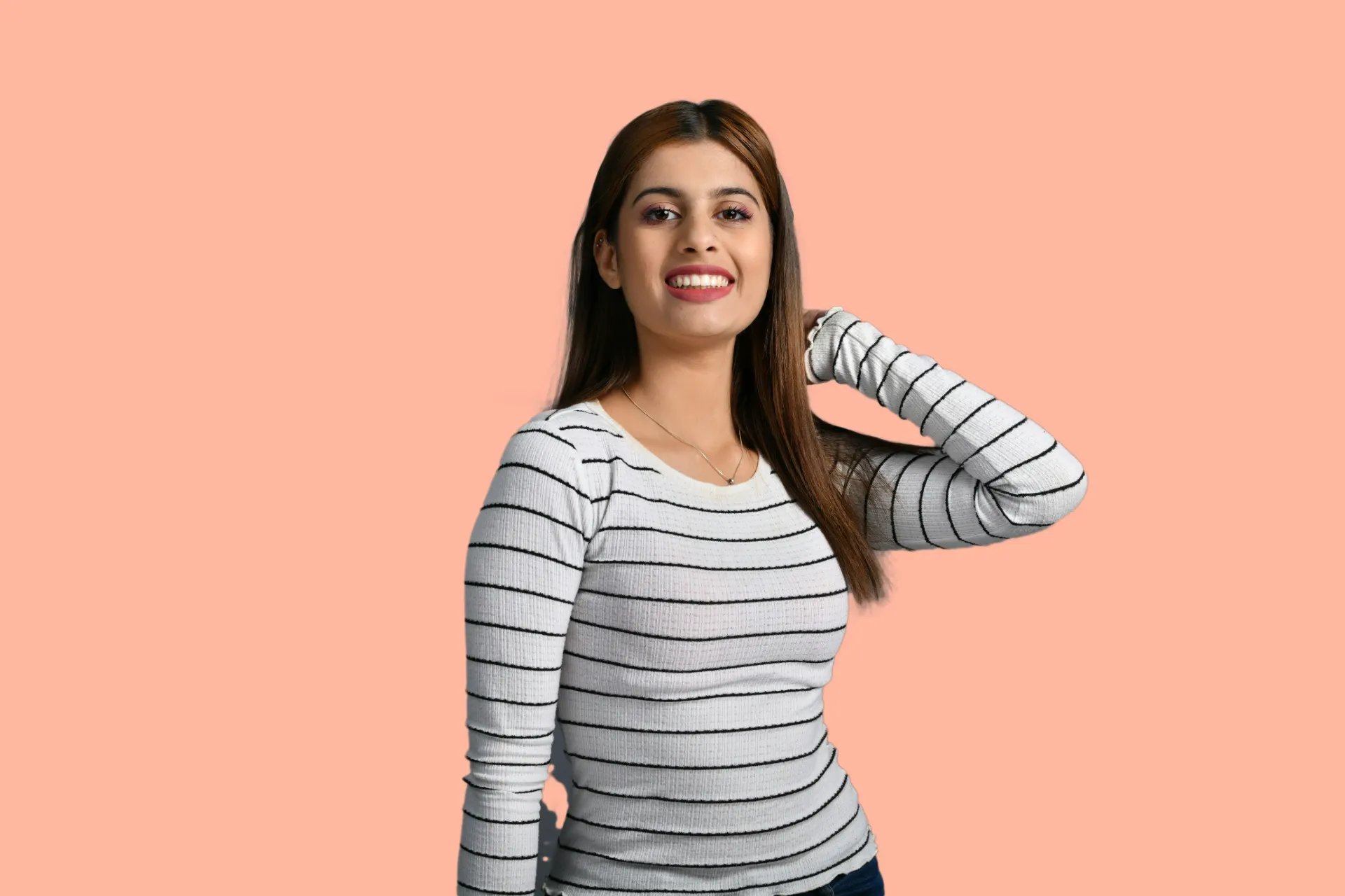 Artify Fashion Women's Tshirt Black Striped (M)