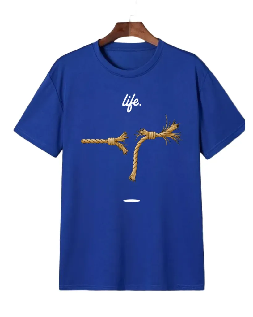 Artify Fashion Men's Half Sleeve T-shirt-Life-Royal Blue (S)