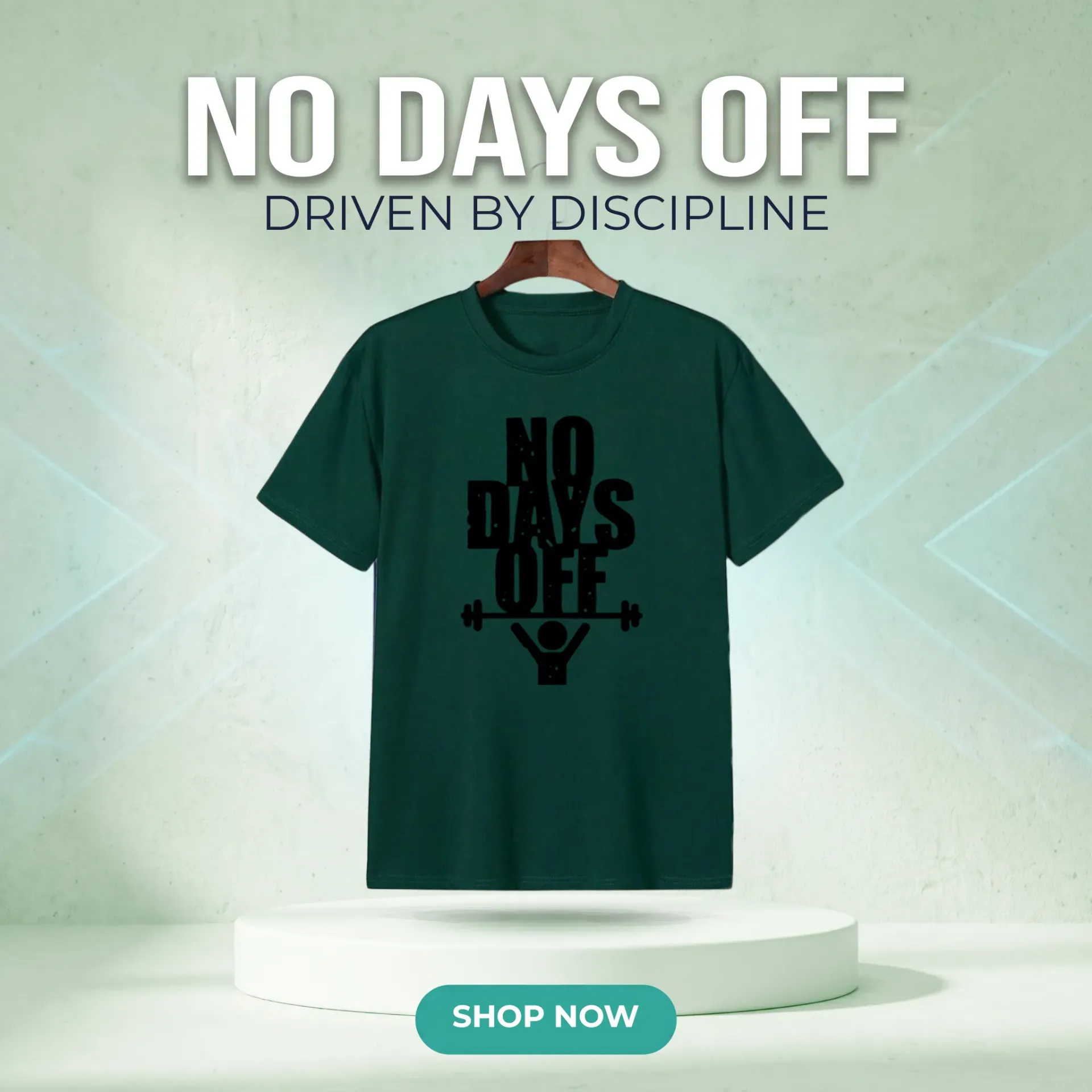 Artify Fashion Men's Half Sleeve T-shirt-No Days Off-Green (S)
