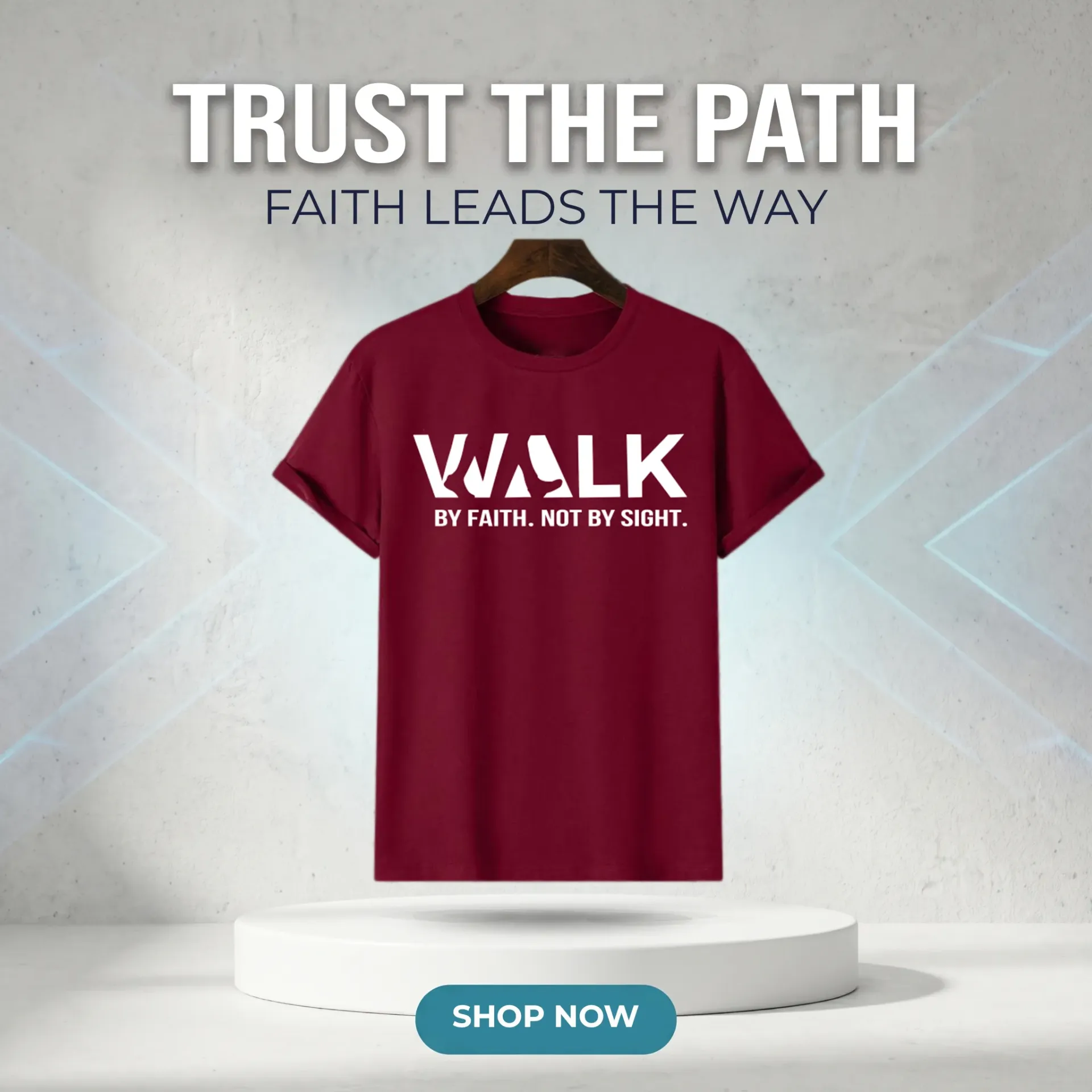 Artify Fashion Men's Half Sleeve T-shirt-Walk By Faith, Not by Sight-Maroon (S)