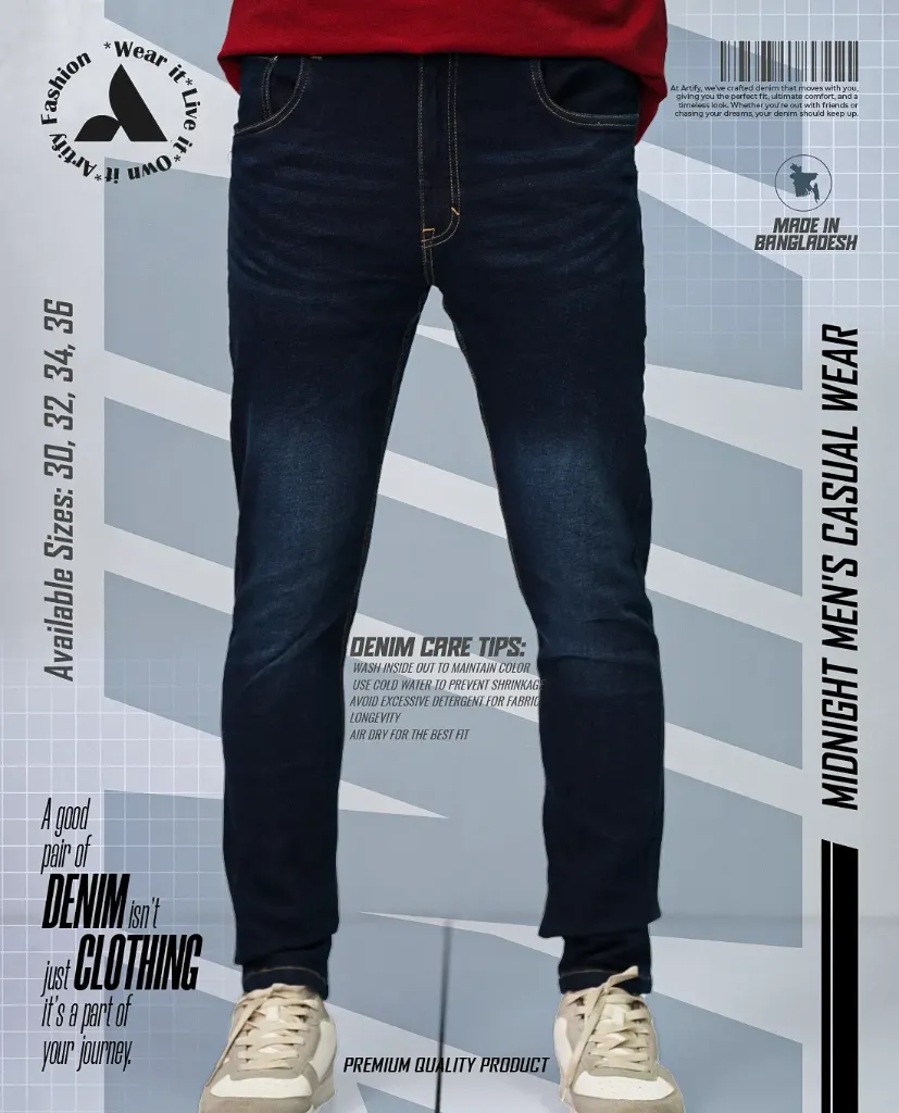 Artify Fashion Men's Denim Jeans-Midnight (36)